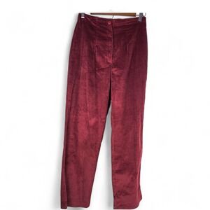 G.G. Sport Burgundy Corduroy Pants Small Women's Elastic Waist Straight Leg